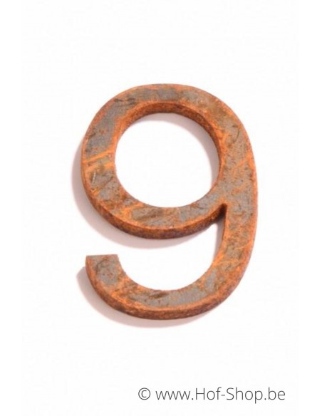 Numéro 9 - acier Corten de 5 cm de haut (Ari)