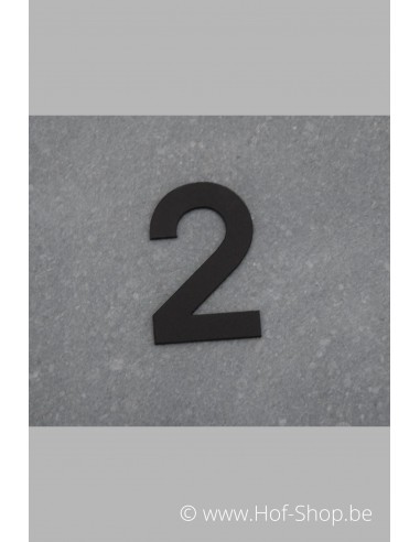 Nummer 2 - zwart inox 5 cm hoog