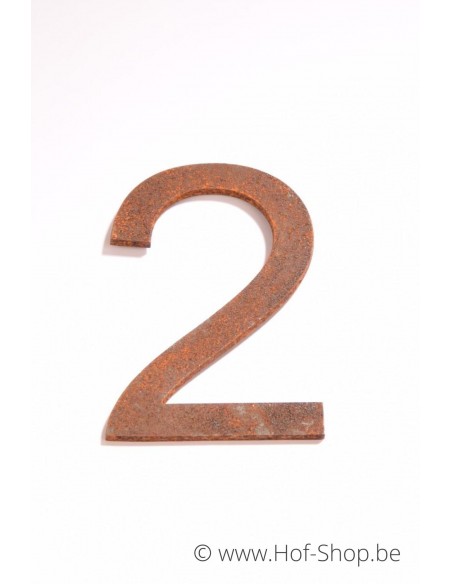 Nummer 2 - cortenstaal 10 cm hoog (Ari)