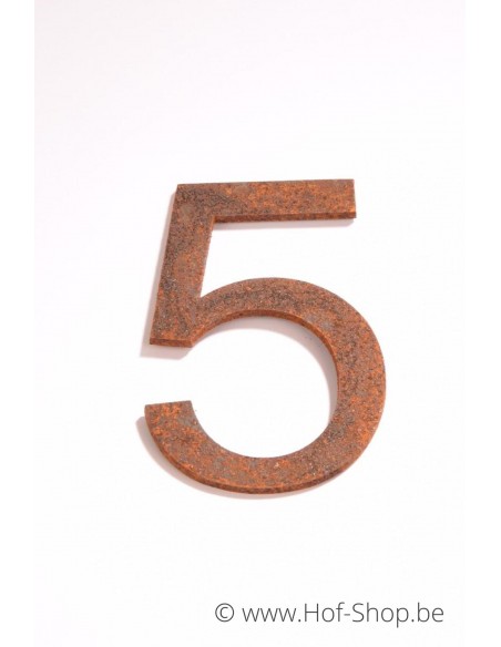 Numéro 5 - acier Corten de 10 cm de haut (Ari)