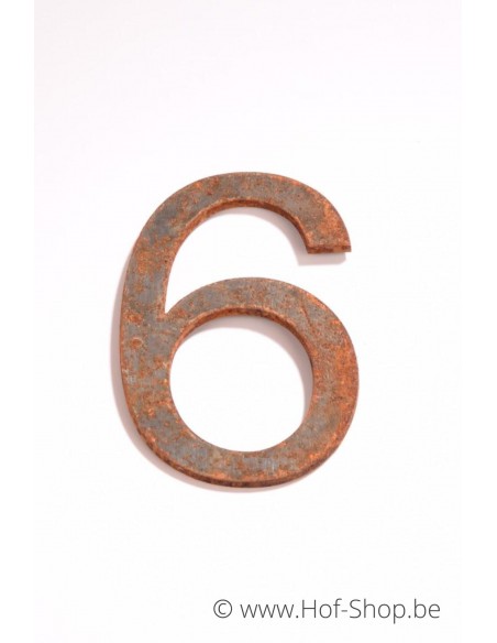 Numéro 6 - acier Corten de 10 cm de haut (Ari)
