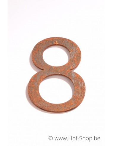 Nummer 8 - cortenstaal 10 cm hoog (Ari)