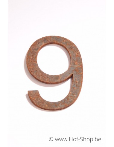 Numéro 9 - acier Corten de 10 cm de haut (Ari)