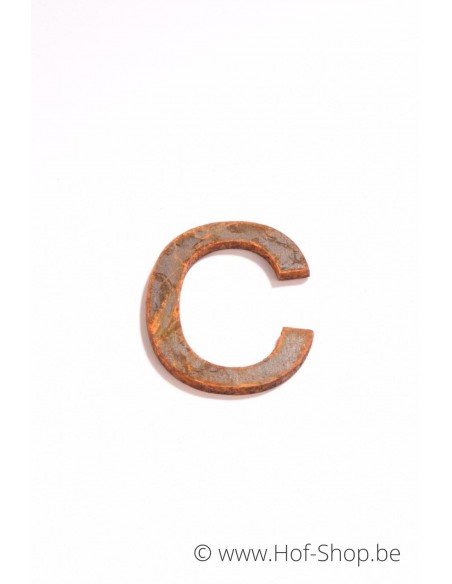 Lettre c - acier Corten de 5 cm de haut (Ari)